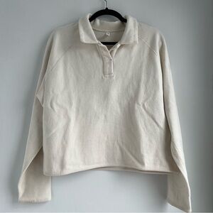 KOTN Cream Collared Pullover Sweatshirt